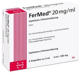 آیرون (بصورت سوکروز) 20mg/1mL,5mL تزریقی وریدی