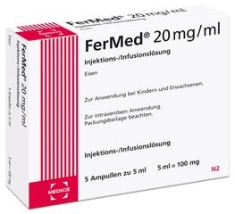 آیرون (بصورت سوکروز)  20mg/1mL,5mL تزریقی وریدی