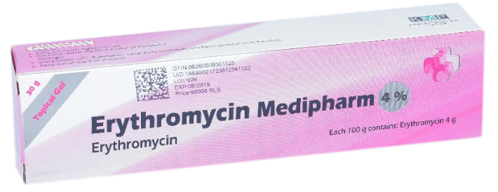 اریترومایسین 4%,30g ژل جلدی
