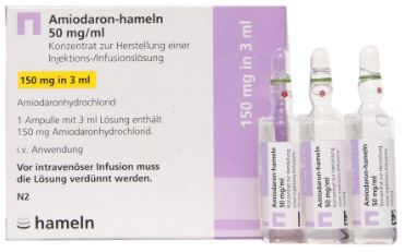 آمیودارون هیدروکلراید  50mg/1mL,3mL تزریقی