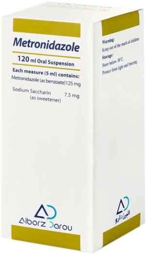 مترونیدازول 125mg/5mL,120mL سوسپانسیون خوراکی