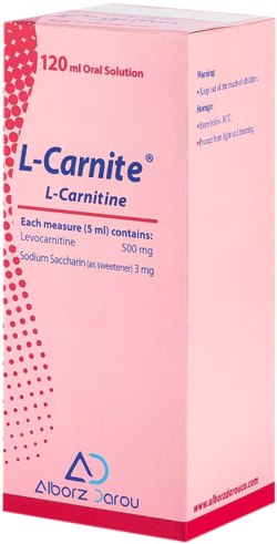 ال-کارنیتین 100mg/1mL,120mL محلول خوراکی