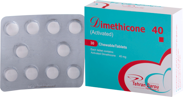 سایمتیکون (دایمتیکون فعال شده) 40mg قرص جویدنی خوراکی
