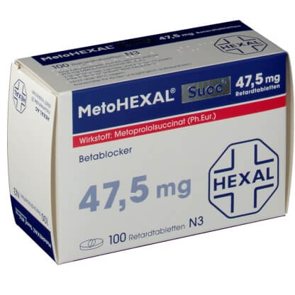 متوپرولول سوکسینات  47.5mg قرص پیوسته رهش خوراکی