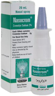 کرومولین سدیم 2%,20mg/1mL,20mL اسپری بینی