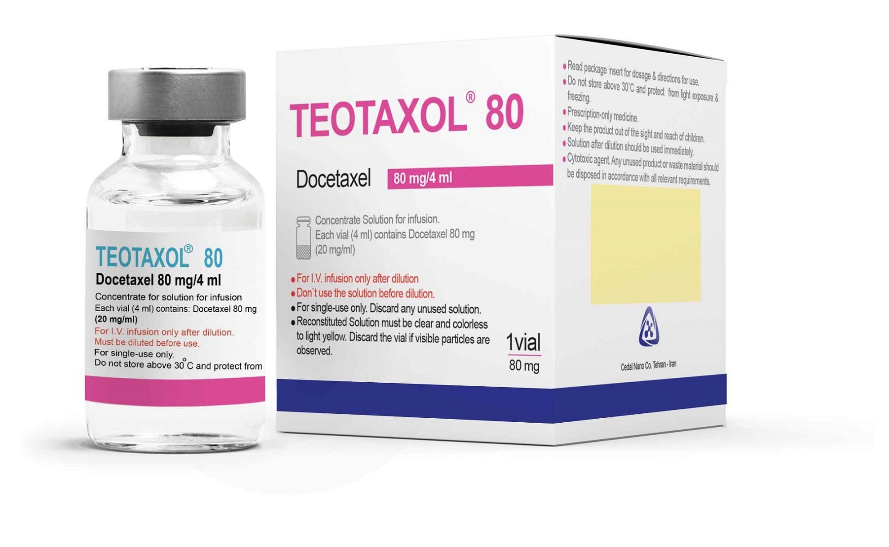دسه تاکسل  20mg/1mL,4mL محلول تزریقی وریدی