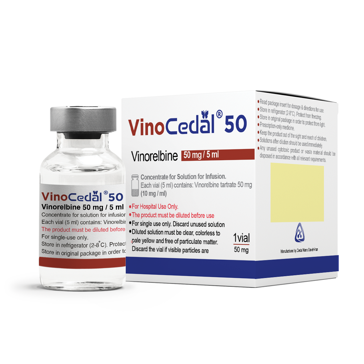 وینورلبین تارترات  10mg/1mL,5mL محلول تزریقی