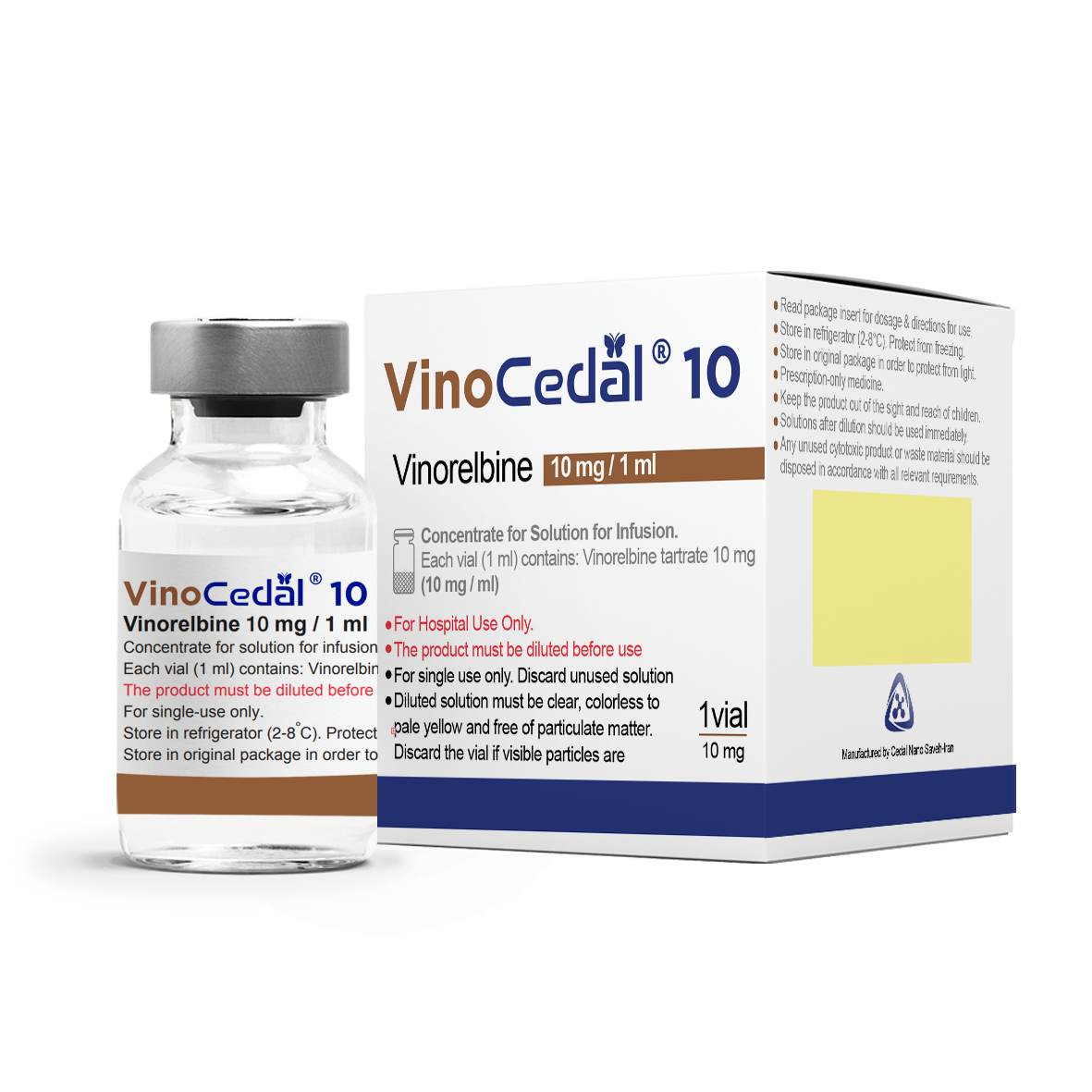 وینورلبین تارترات  10mg/1mL,1mL محلول تزریقی