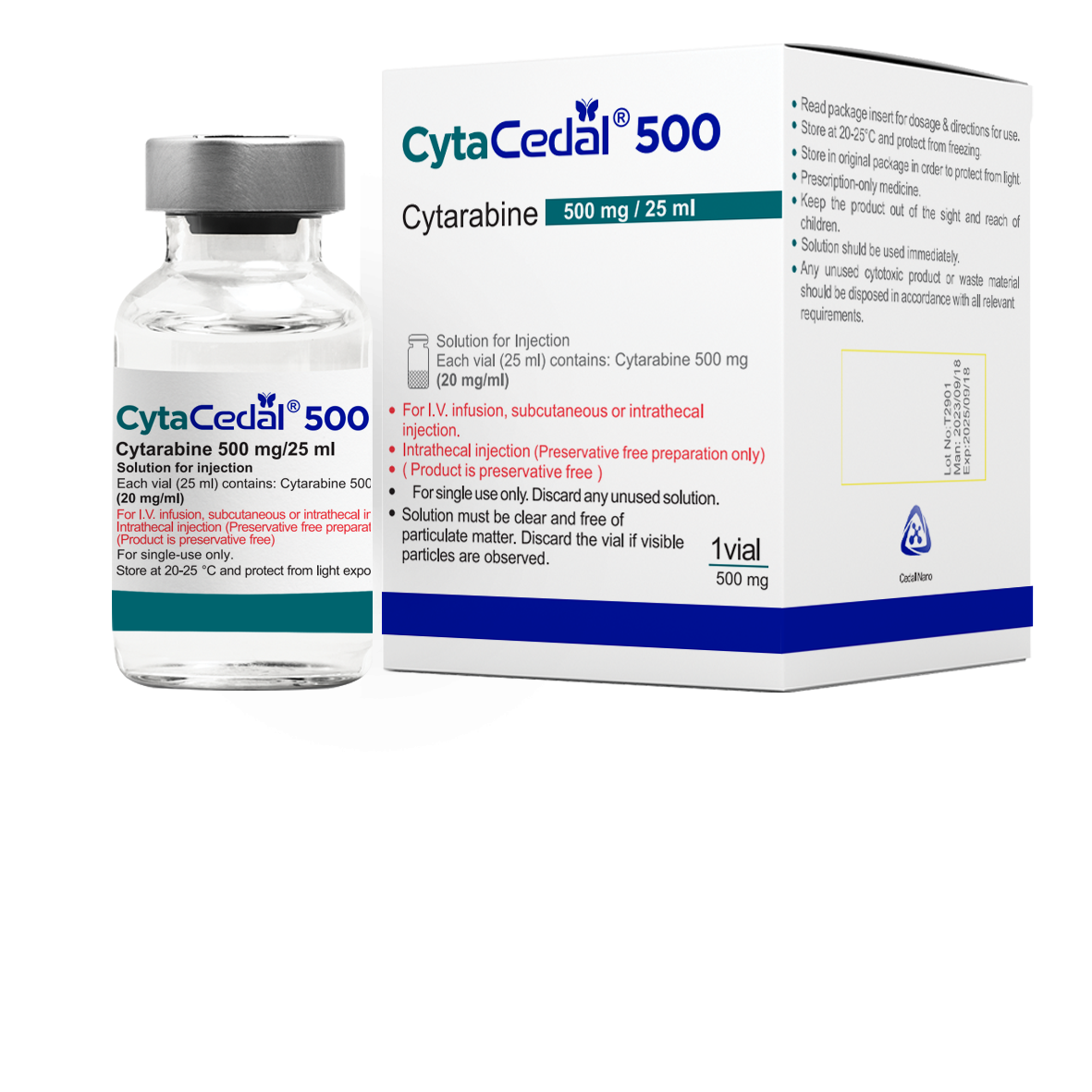 سیتارابین محلول تزریقی پرنترال 20 mg/1mL 25 mL