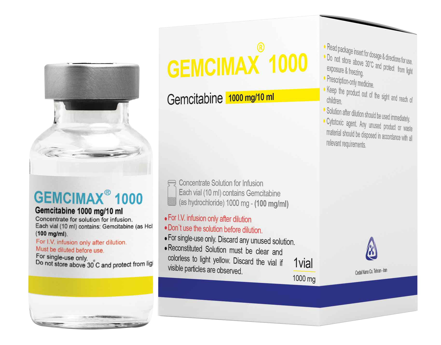 جم سیتابین هیدروکلراید محلول غلیظ تزریقی پرنترال 100 mg/1mL 10 mg