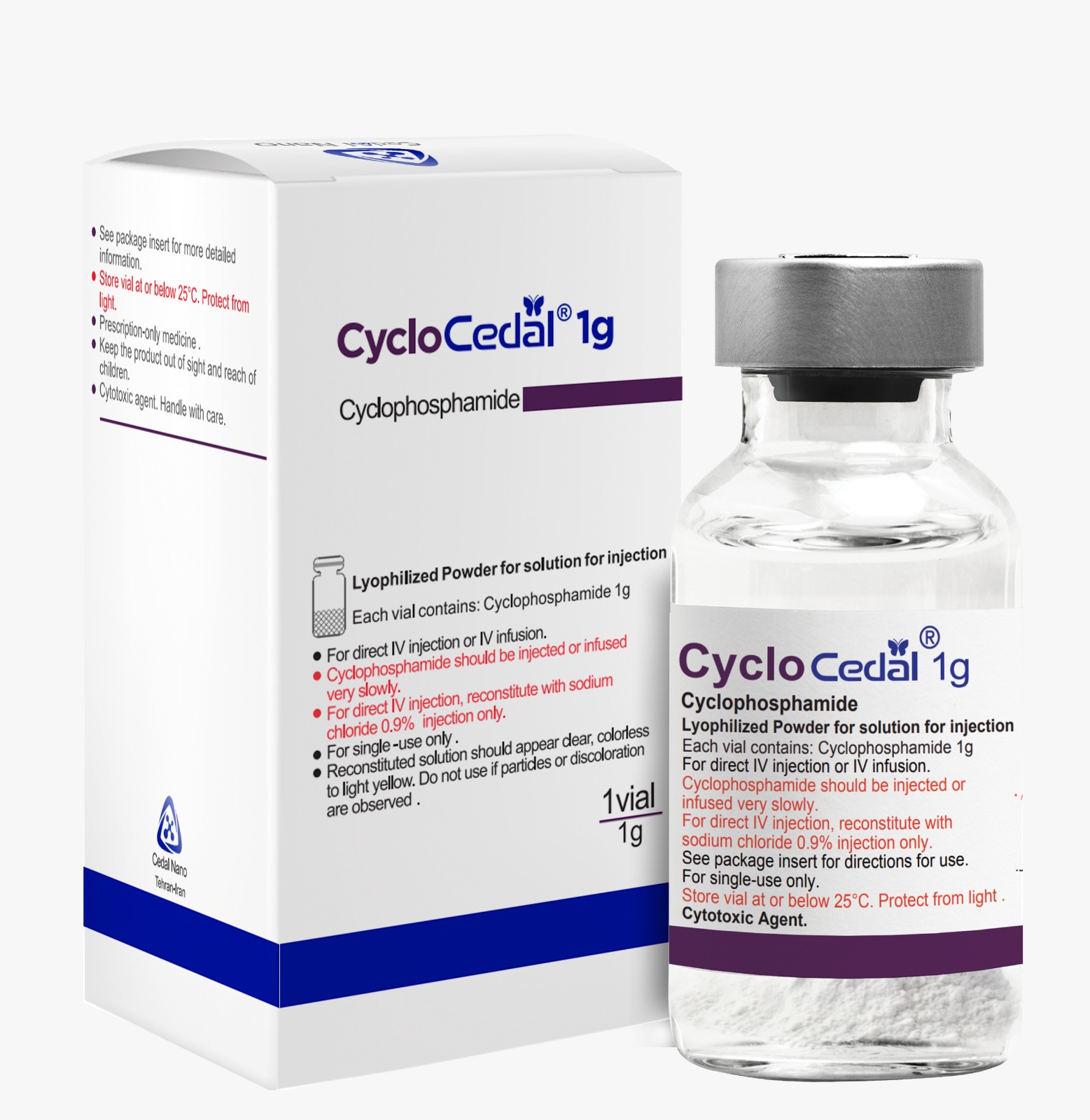 سیکلوفسفامید  1g پودر لیوفیلیزه تزریقی
